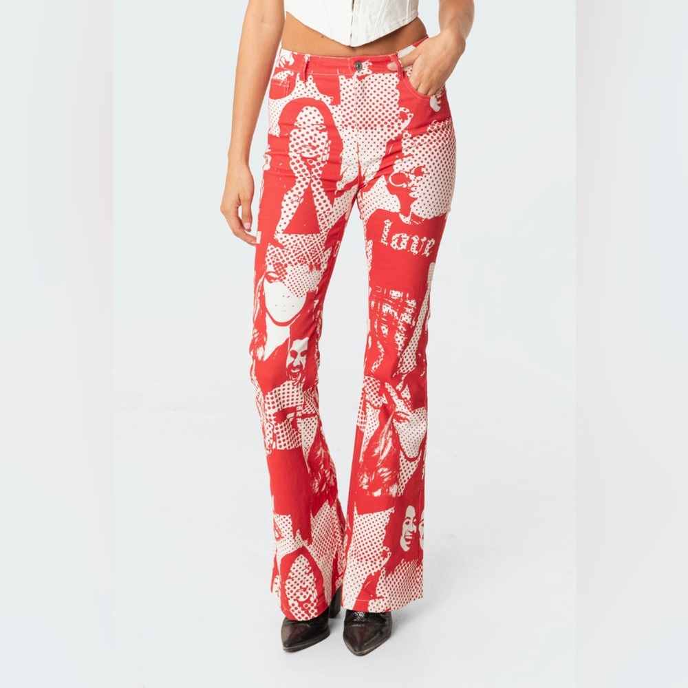 Andy Printed Flare Jeans
